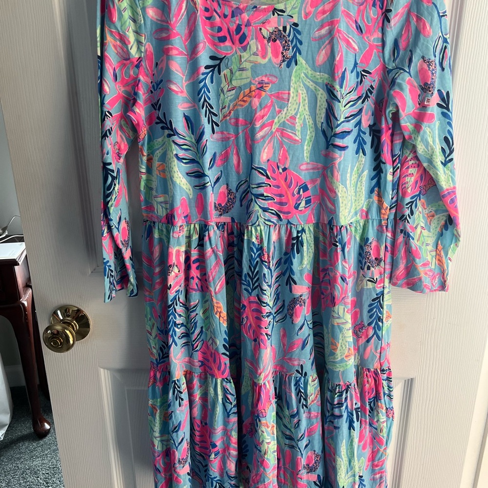 Lilly Pulitzer Pink and Blue Tropical Dress